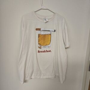 "Breakfast" T-shirt Short Sleeve Tee Size XXL